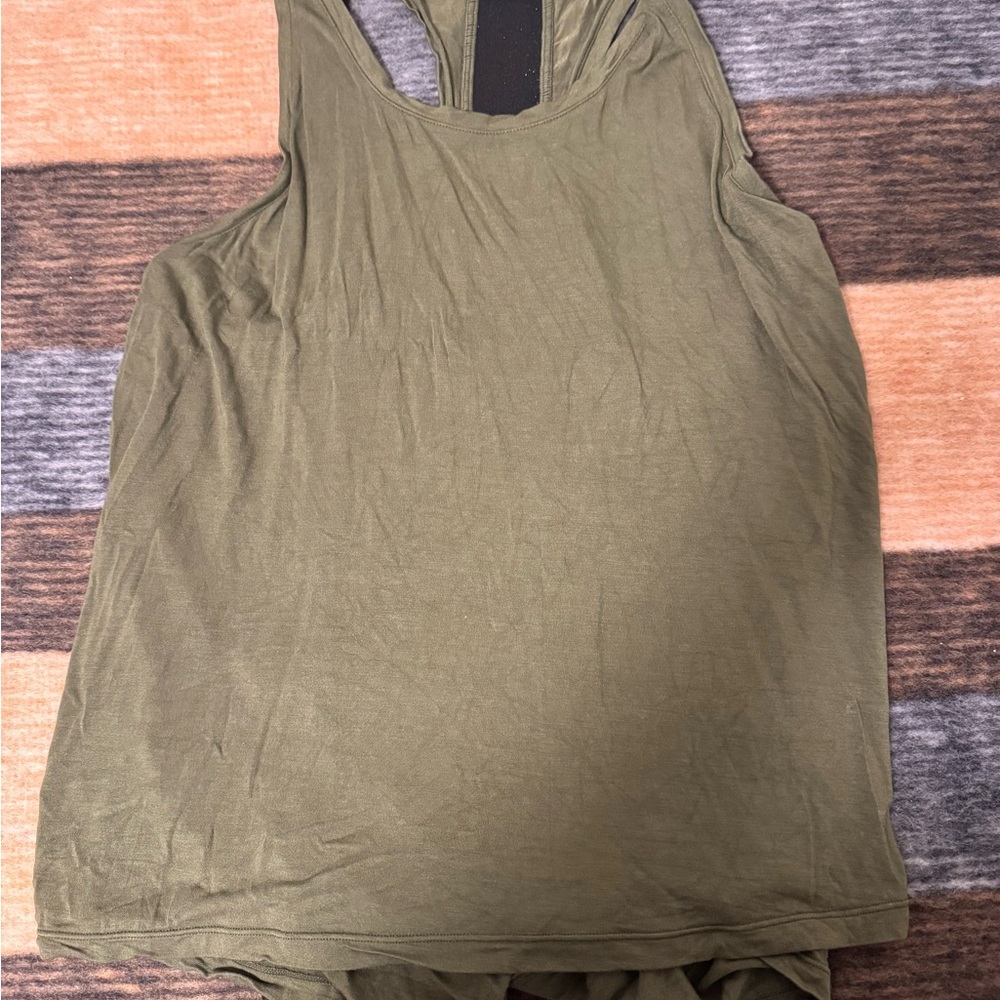 CnC Curves n combat boots olive green tie back tank sz M EUC
